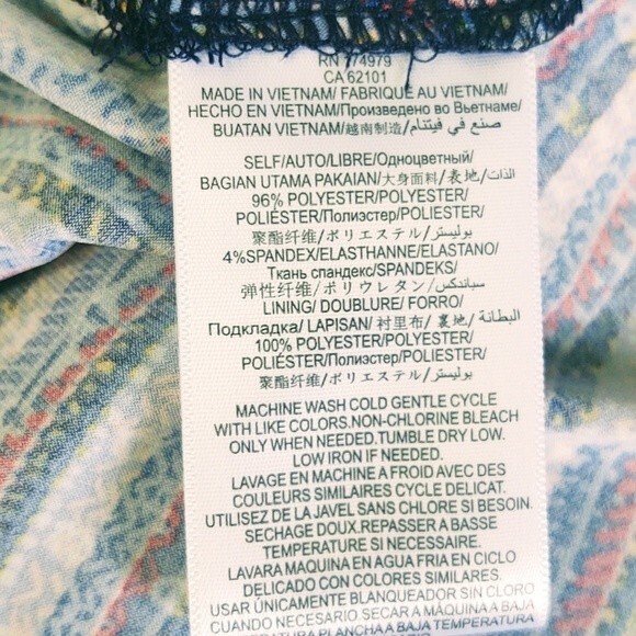 NWT BCBGENERATION DRESS NAVY STRIPED PATTERN SLOUCHY POCKETS HIGH LOW MED $88 - Picture 14 of 14